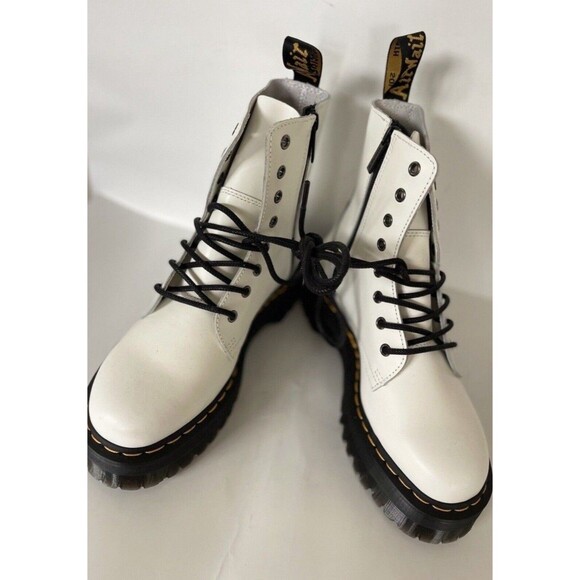 Dr Martens Jadon Boots Unisex Leather Boot Platform Lace Up White Smooth US 9 main image 8